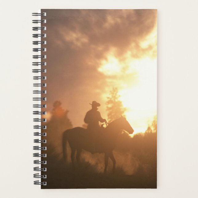 Agenda Planner Horse Photo Equine Sunset Cowboy (Anverso)