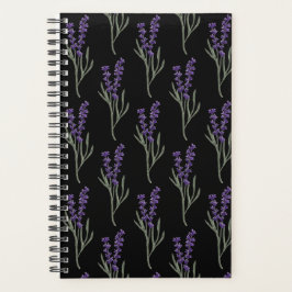 Agenda Planner Lavender - Patrón negro