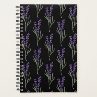 Agenda Planner Lavender - Patrón negro