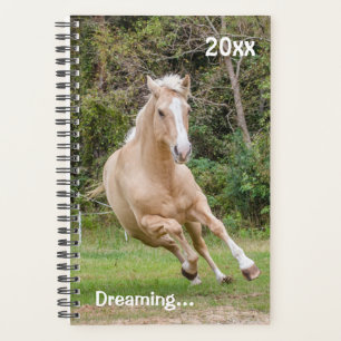 Agenda Planner mensual de caballos de Palomino