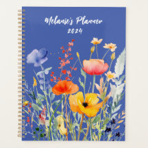 Planner mensual de flores silvestres personalizado