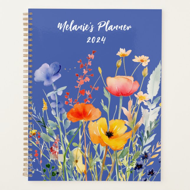 Agenda Planner mensual de flores silvestres personalizado (Anverso)