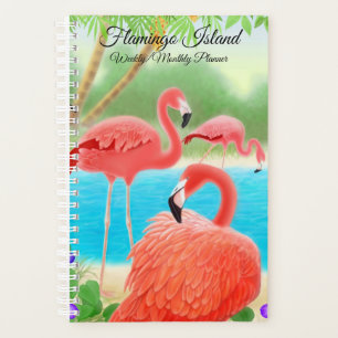 Agenda Planner mensual de la isla Flamingo