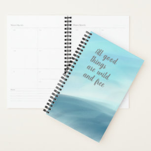 Agenda Planner mensual de las montañas azules