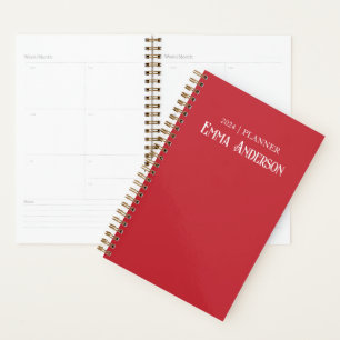 Agenda Planner mensual de nombres rojos 2024