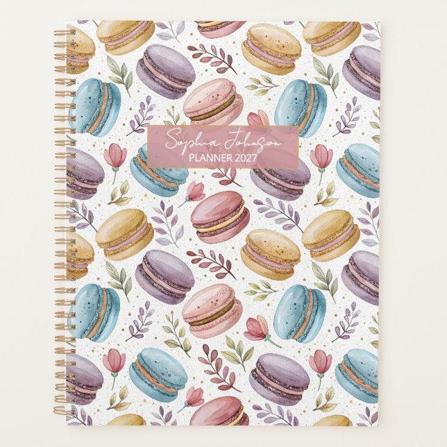Agenda Planner Modern Personalized Macaroon Desserts (Anverso)