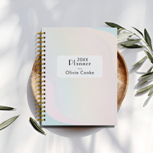Agenda Planner moderno arcoiris con nombre personalizado