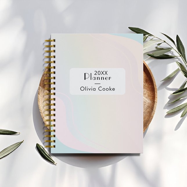Agenda Planner moderno arcoiris con nombre personalizado (Rainbow Modern Planner With Custom Name)