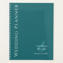 Planner moderno verde esmeralda y blanco-Boda