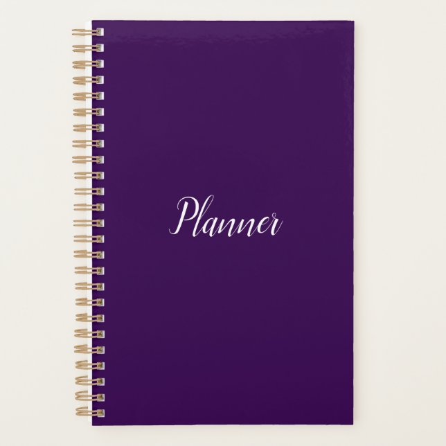 Agenda Planner morado oscuro - pequeño (Anverso)