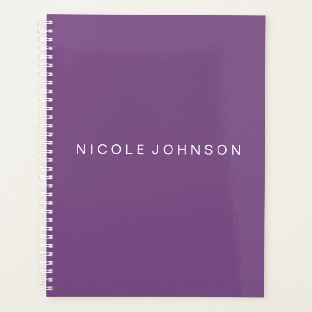 Agenda Planner morado/semanal/mensual (Anverso)