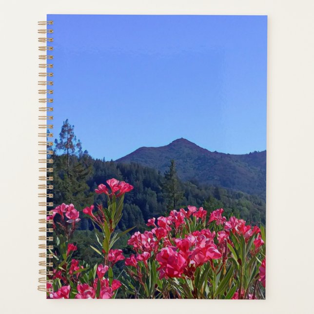 Agenda Planner Mt Tamalpais con flores rosas (Anverso)