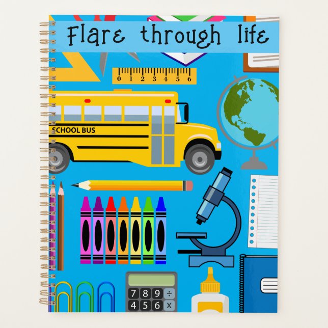 Agenda Planner Notebook school, profesores, estudiantes (Anverso)
