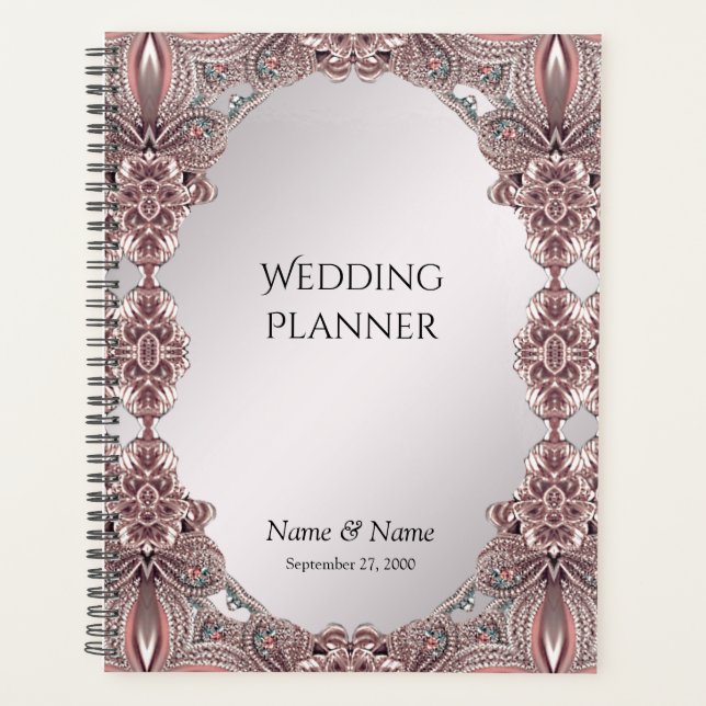 Agenda Planner ornamental rosado (Anverso)