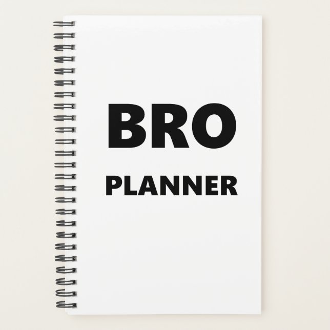 Agenda Planner Para Hombres Bro Planner Black Font On Whi (Anverso)