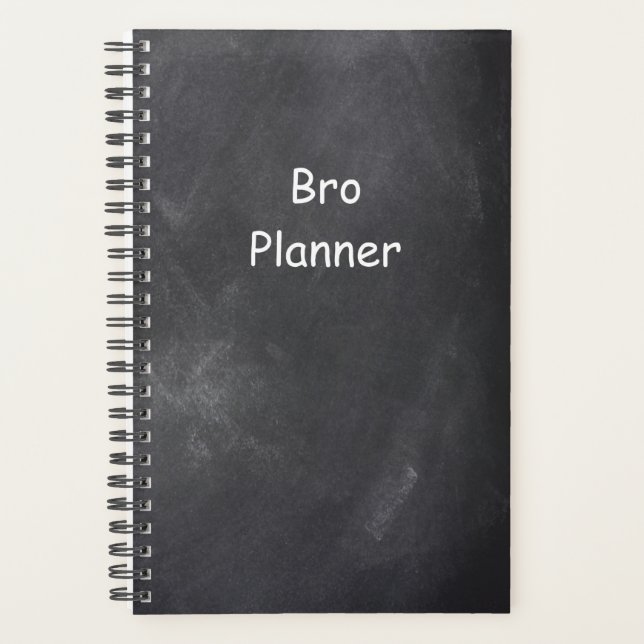 Agenda Planner Para Hombres Bro Planner Chalkboard Style (Anverso)