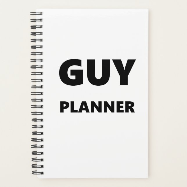 Agenda Planner Para Hombres Guy Planner Black Font White (Anverso)