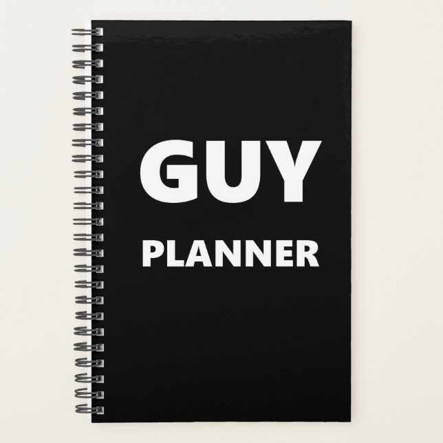 Agenda Planner Para Hombres Guy Planner White Font Black (Anverso)