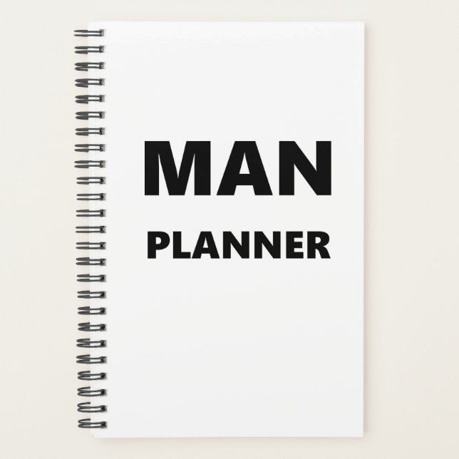 Agenda Planner Para Hombres Planner Black Font White (Anverso)