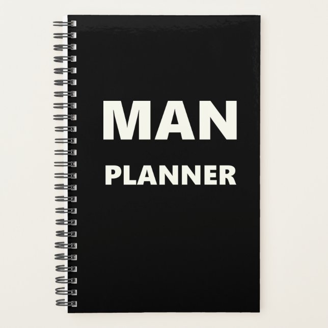 Agenda Planner Para Hombres Planner Blanco Font Black (Anverso)