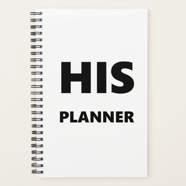 Agenda Planner Para Hombres Su Planner Blanco Font Black (Anverso)