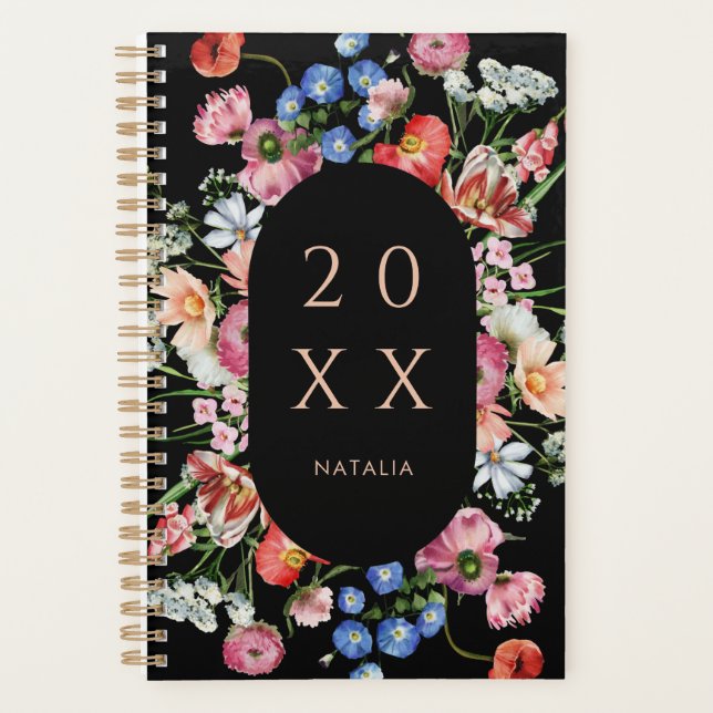 Agenda Planner personalizado audaz de floral maestra hola (Anverso)