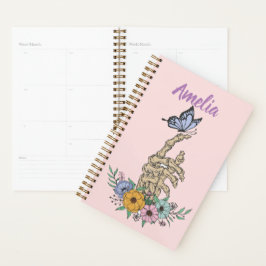 Agenda Planner personalizado con la mano del cráneo en fl