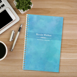Agenda Planner personalizado de acuarela azul