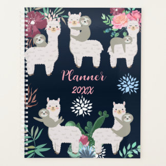 Agenda Planner personalizado de acuarela azul de cactus d