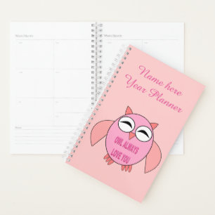 Agenda Planner Personalizado de Búho de mensajes de amor