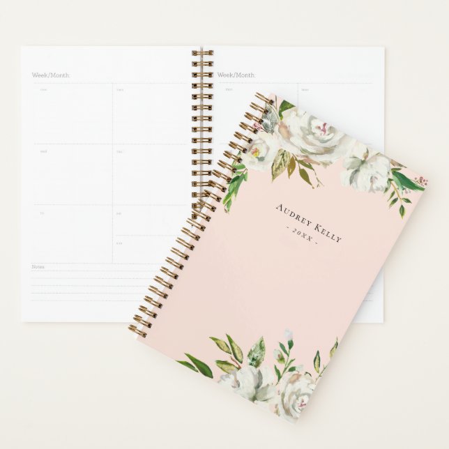 Agenda Planner personalizado de floral blanca de invierno (Demostración)