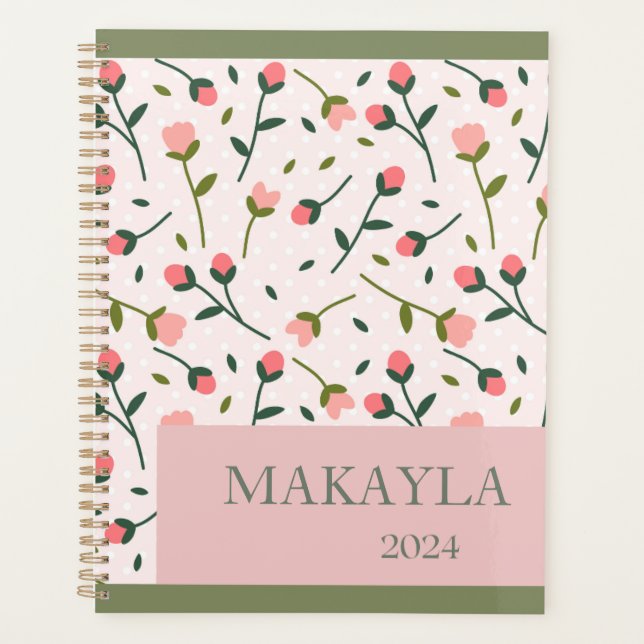 Agenda Planner personalizado de floral de primavera paste (Anverso)