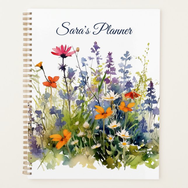 Agenda Planner personalizado de flores silvestres de prad (Anverso)