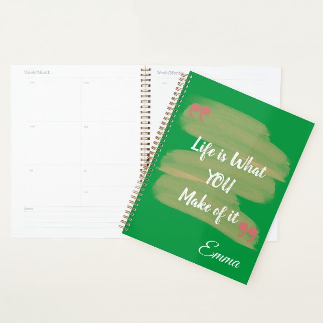 Agenda Planner personalizado de fondo verde (Demostración)