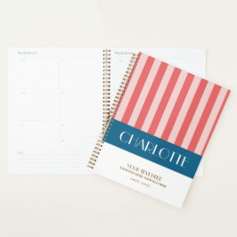 Agenda Planner personalizado de franjas de colores elegan