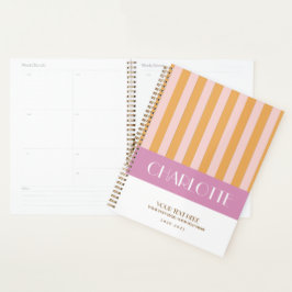 Agenda Planner personalizado de franjas de colores elegan