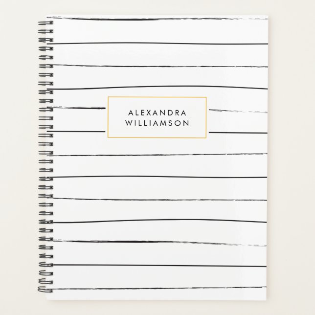 Agenda Planner personalizado de franjas esquemáticas (Anverso)