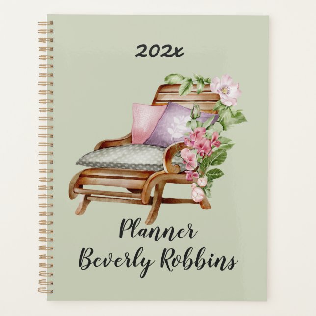 Agenda Planner personalizado de Garden Florals (Anverso)