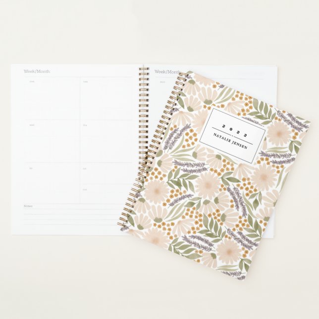 Agenda Planner personalizado de Ilustracion floral (Demostración)