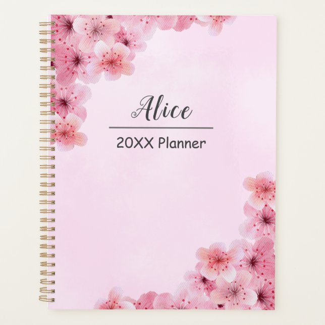 Agenda Planner personalizado de la floración de cerezo (Anverso)