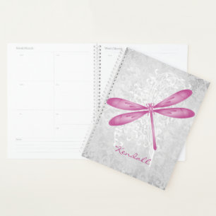 Agenda Planner personalizado de la libélula magenta