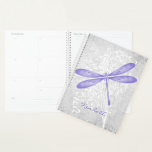 Agenda Planner personalizado de la libélula púrpura