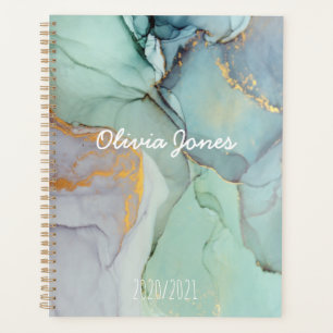 Agenda Planner personalizado de mármol colorido