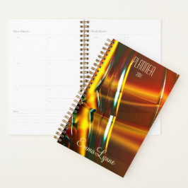 Agenda Planner personalizado de oro holográfico moderno