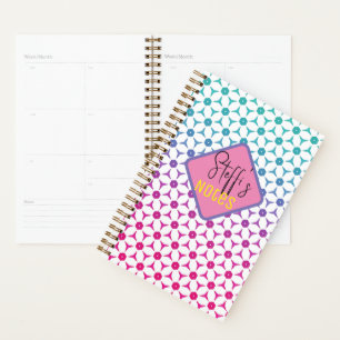 Agenda Planner personalizado de patrón floral corto