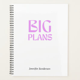 Agenda Planner personalizado de tipografía moderna blanco