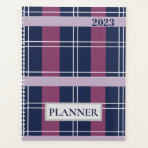 Planner Personalizado Purple Blue Tartán Plaid 202
