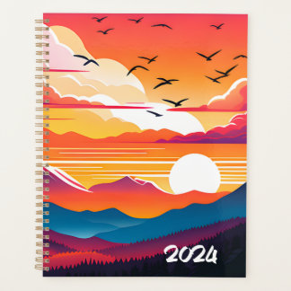 Agenda Planner retro ilustrado 2024