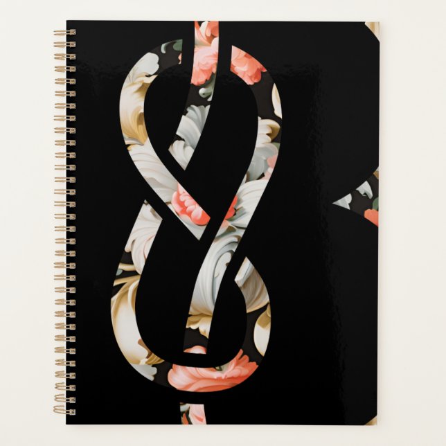 Agenda Planner Rococo Style - negro (Anverso)