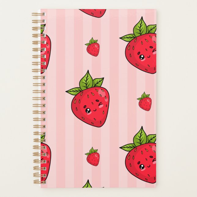 Agenda Planner rosa de fresa suave (Anverso)